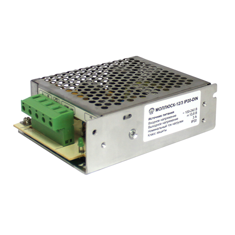 Блок питания МОЛЛЮСК-12/3 IP20-DIN Блок питания МОЛЛЮСК-12/3 IP20-DIN